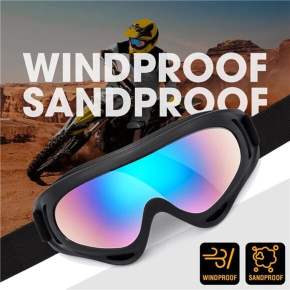 Kids Motorcycle Goggles, 2-Pack Dirt Bike Goggles for Child, ATV Off-Road - Picture 2 of 7